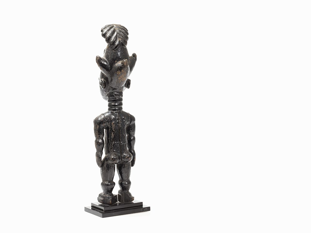 Atie, Female Figure, Ivory Coast  Wood Atie peoples, Ivory Coast Compact broad body with accentuated - Image 8 of 11