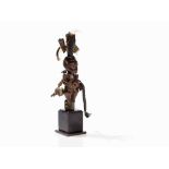Songye, Small Male Fetish Figure ‘Nkisi’, D. R. Congo  Wood, horn, shell, metal, fiber attachments