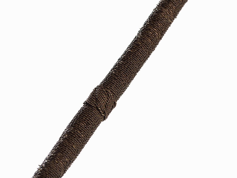 Zulu, Collection of 3 Staffs, South Africa, 19th C.  Wood, brass, reptile skin  Zulu peoples, - Image 6 of 9