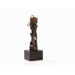 Chokwe, Figural Tobacco Mortar, D. R. Congo  Wood, brass, copper wire, cord  Chokwe peoples, D. R.