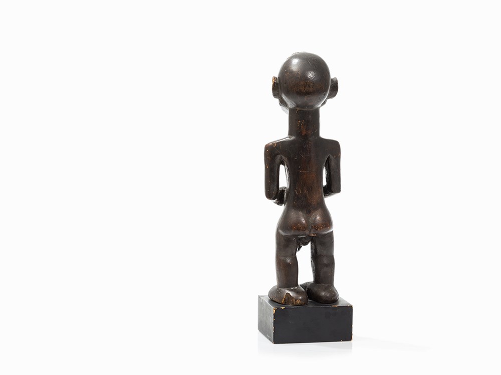 Luba, Male Figure, D. R. Congo, Early 20th C.  Light wood Luba peoples, D. R. Congo, early 20th - Image 8 of 11