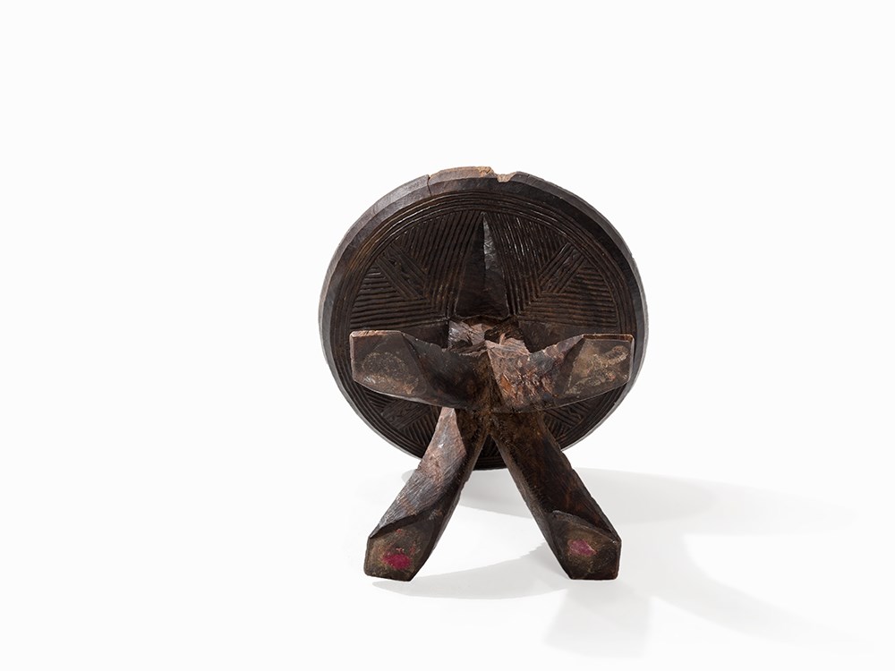 Igbo, Chief’s Stool, Nigeria, c. 1920  Wood Igbo peoples, Nigeria, circa 1920 Round seat on four - Image 6 of 9