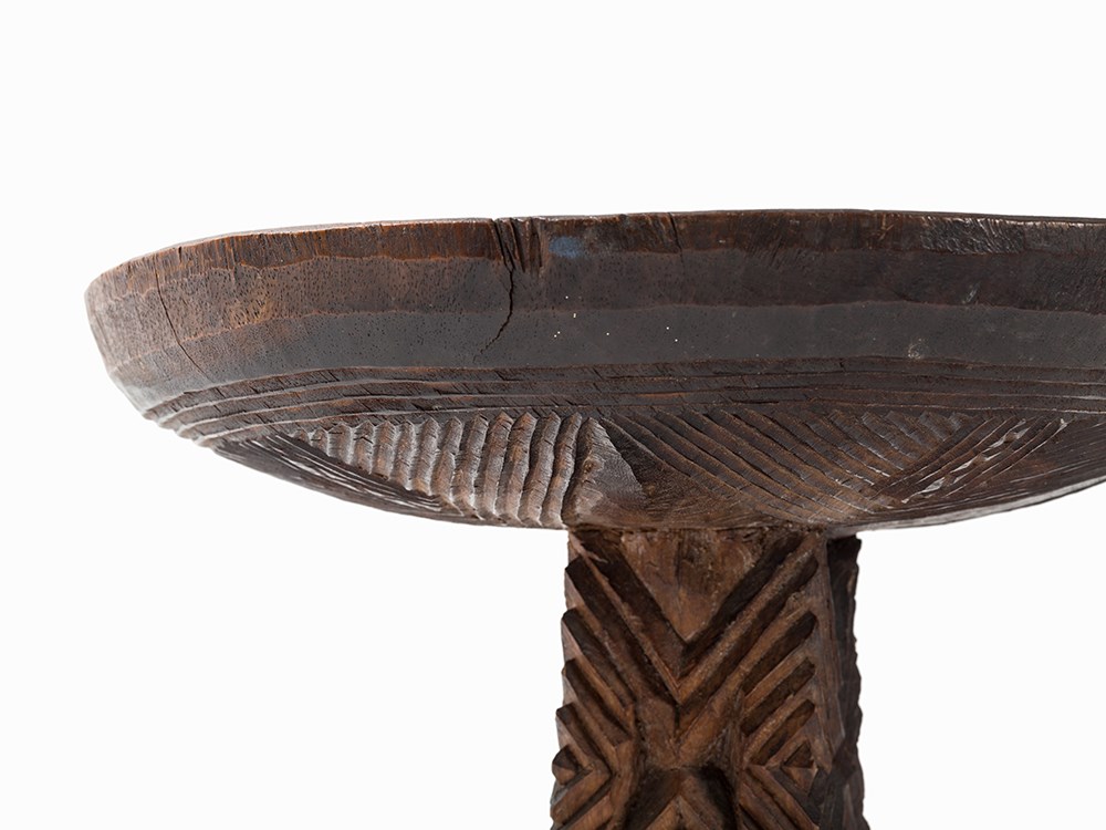 Igbo, Chief’s Stool, Nigeria, c. 1920  Wood Igbo peoples, Nigeria, circa 1920 Round seat on four - Image 3 of 9