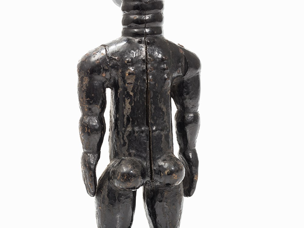 Atie, Female Figure, Ivory Coast  Wood Atie peoples, Ivory Coast Compact broad body with accentuated - Image 10 of 11