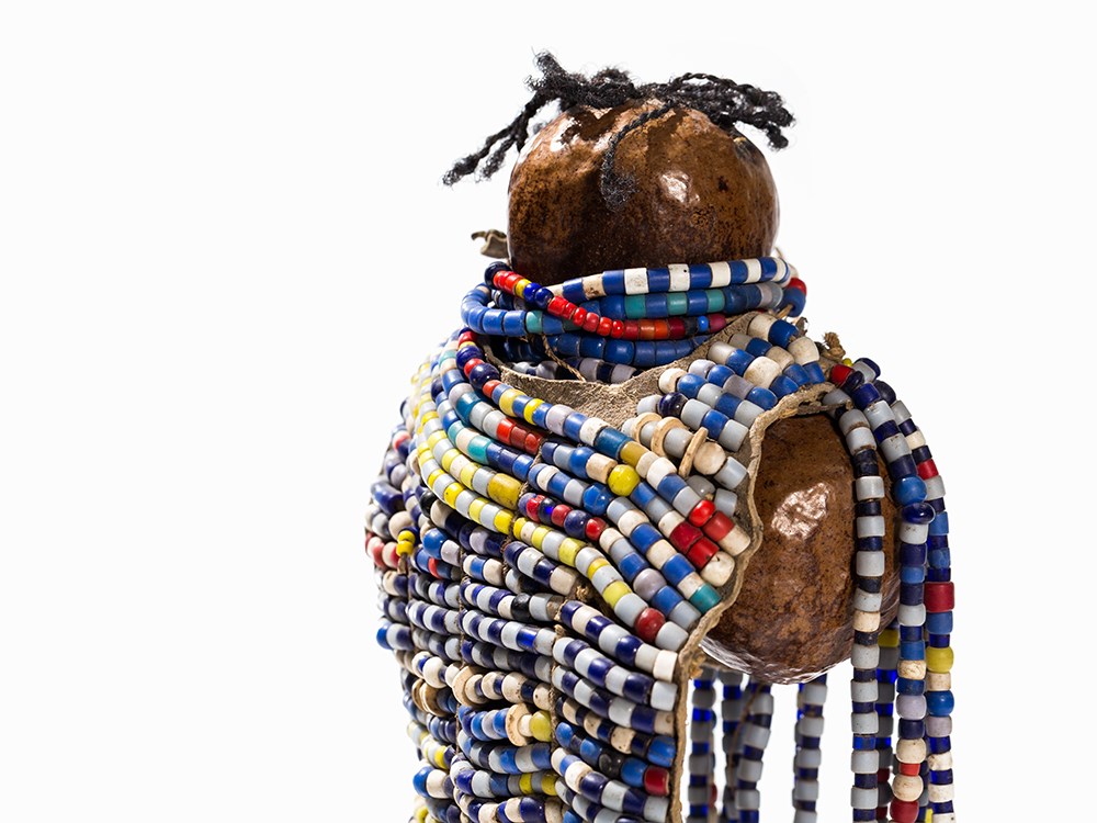 Turkana, Doll ‘Ngide’, Kenya  Palm nut, leather, beads, hair Turkana peoples, Kenya Abstracted - Image 5 of 10