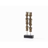 Yoruba, Pair of Bronze Ritual Staffs ‘Edan’, Nigeria  Bronze, lost-wax cast  Yoruba peoples,