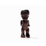 Lwena, Small Standing Figure, Angola  Wood Lwena peoples, Angola A small figure standing on flexed