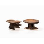 Tsonga Stool and Adouma Stool, South Africa/ Gabon, c. 1920  Wood, leather Tsonga peoples, South