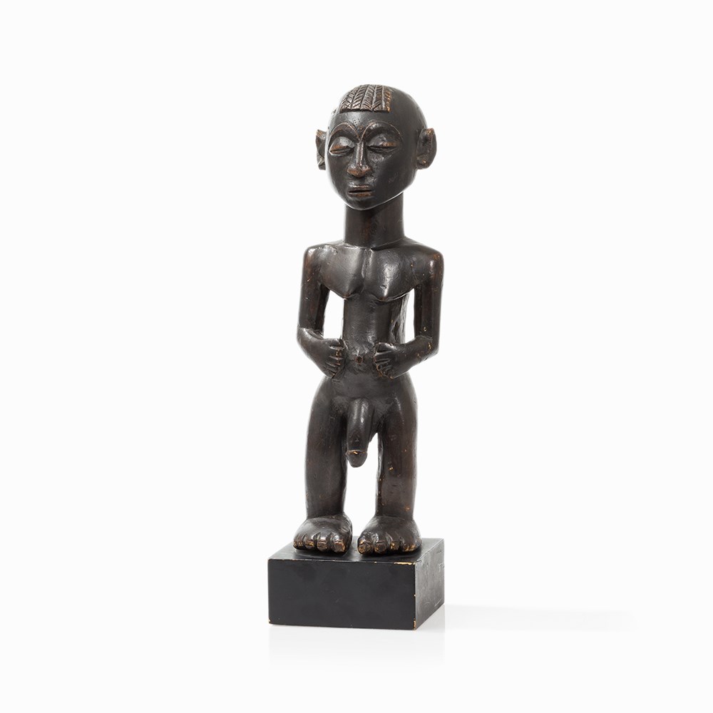 Luba, Male Figure, D. R. Congo, Early 20th C.  Light wood Luba peoples, D. R. Congo, early 20th - Image 11 of 11