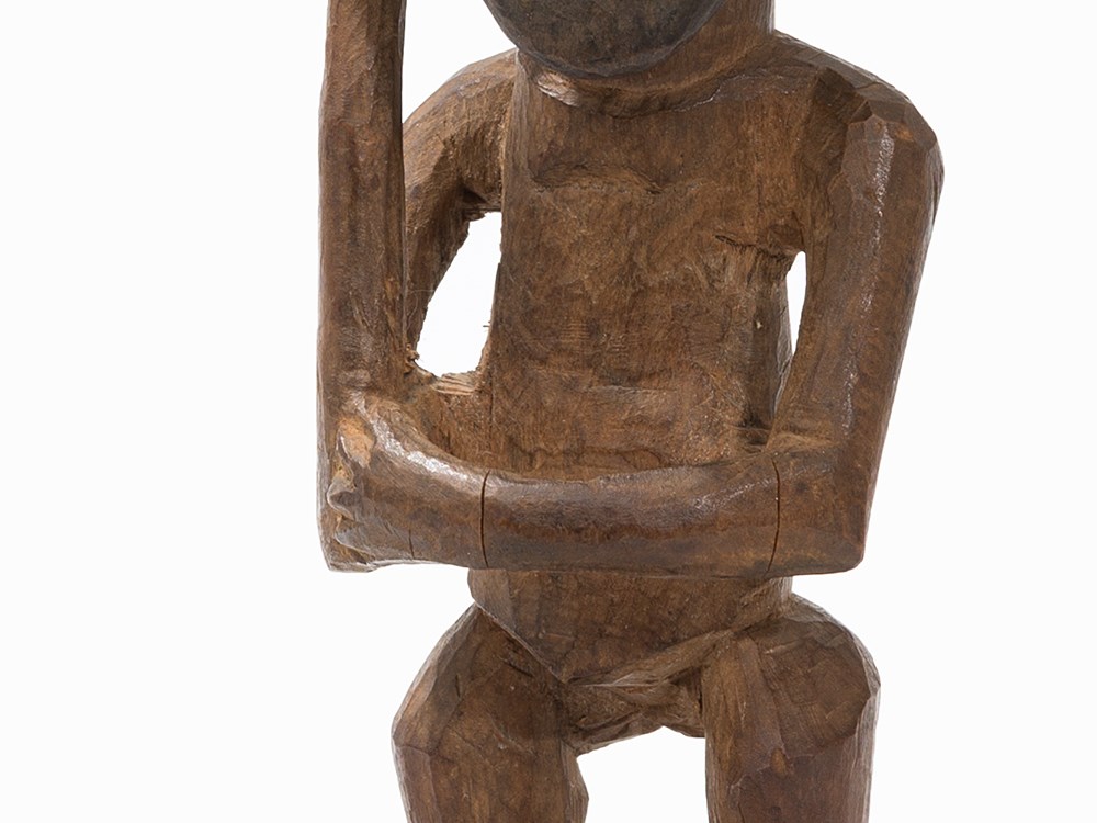 Nsapo-Nsapo, Standing Figure, D. R. Congo  Wood  Nsapo-Nsapo peoples, D. R. Congo Rising from a - Image 5 of 11