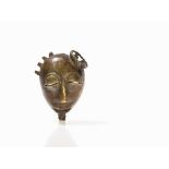 Baule, Brass Mask Ornament, Ivory Coast   Brass Baule peoples, Ivory Coast, early 20th century