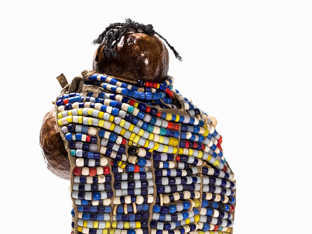 Turkana, Doll ‘Ngide’, Kenya  Palm nut, leather, beads, hair Turkana peoples, Kenya Abstracted - Image 3 of 10