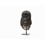 Dan, Mask ‘Guere’, Ivory Coast, Early 20th C.  Wood, raffia fiber, metal Dan peoples, Ivory Coast,