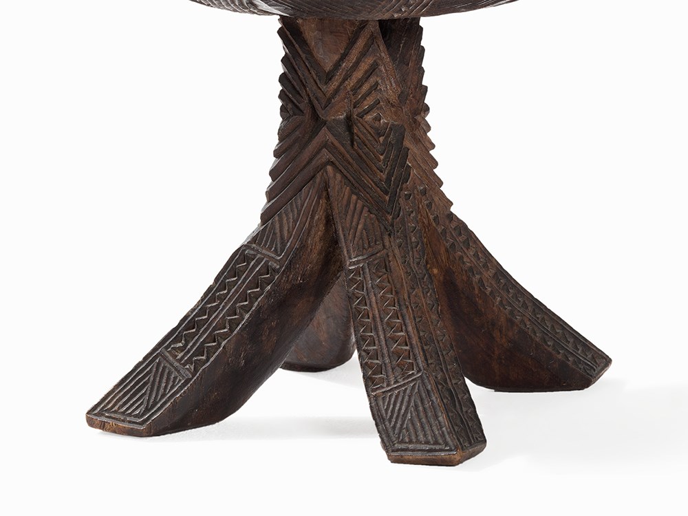 Igbo, Chief’s Stool, Nigeria, c. 1920  Wood Igbo peoples, Nigeria, circa 1920 Round seat on four - Image 4 of 9