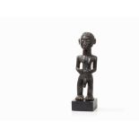 Luba, Male Figure, D. R. Congo, Early 20th C.  Light wood Luba peoples, D. R. Congo, early 20th