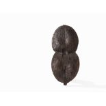 Sukuma, Warrior’s Shield, East Africa, Early 20th C.  Buffalo hide, wood, leather Sukuma peoples,