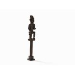 Bangwa, Figural Post, Cameroon  Wood  Bangwa peoples, Cameroon Depicting a seated figure of a