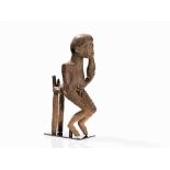 Lobi, Seated Figure Carved by Lunkena Pale, c. 1910  Wood  Lobi people, Burkina Faso, circa 1910