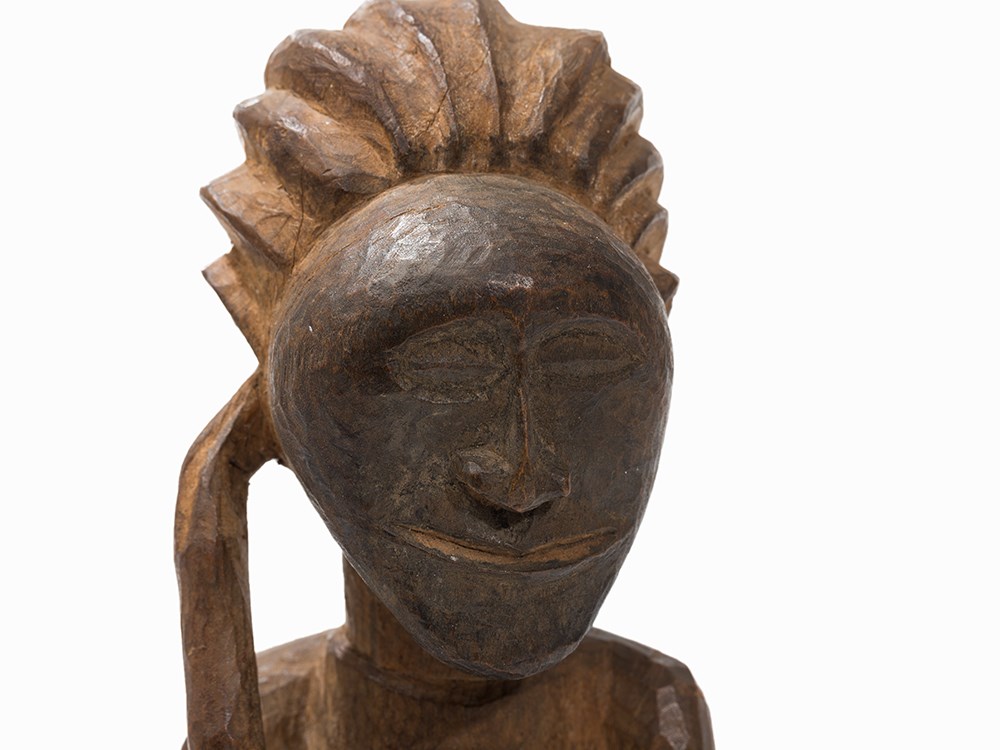 Nsapo-Nsapo, Standing Figure, D. R. Congo  Wood  Nsapo-Nsapo peoples, D. R. Congo Rising from a - Image 4 of 11