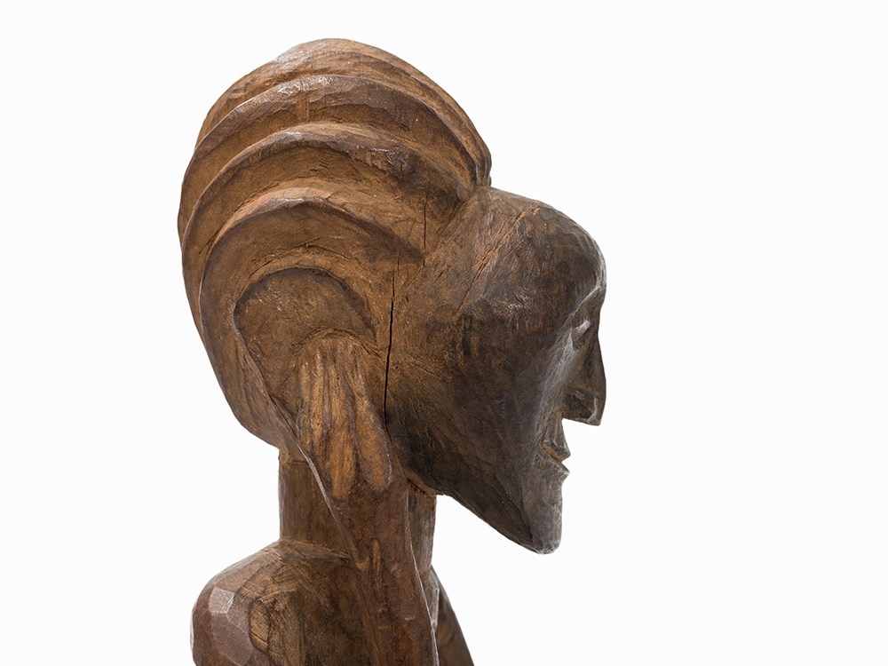 Nsapo-Nsapo, Standing Figure, D. R. Congo  Wood  Nsapo-Nsapo peoples, D. R. Congo Rising from a - Image 7 of 11