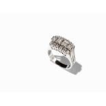 Diamond Ring in Elegant Design, 585 Gold, approx. 0.76 Ct   585 white gold  Europe, 2nd half of