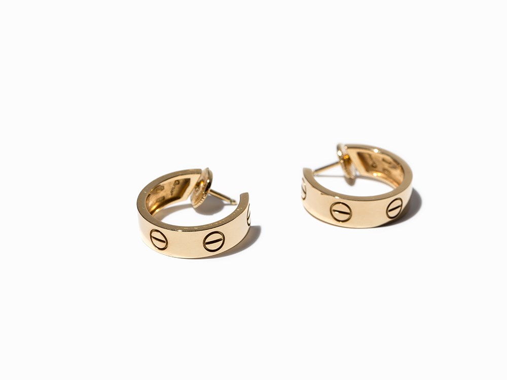 Cartier, Pair of Earrings ‘LOVE‘, 18 K Yellow Gold, Paris, 2002  18 karat yellow gold France, Paris, - Image 5 of 7