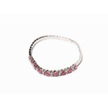 Bracelet with Rubies and Diamonds, 18 K White Gold  750 white gold  Germany, circa 1995