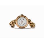 French Marriage Wristwatch, France, mid-20th Century  Gold-plated marriage wristwatch Presumably