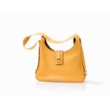 Hermes, Tsako Sako Handbag, Clemence Leather, 1990s  Curry Clemence leather, gold colored metal,