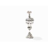 A Silver Columbine Cup by Georg Atzwanger, Ausgsburg, 18th C. Silver, cast, embossed and chiseled;