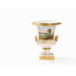 Krater Vase with Passau Veduta and Dedication, Nymphenburg 1832 Porcelain with white glaze and