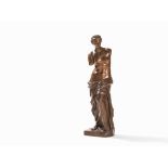 Venus de Milo, Bronze Figure, Pres. France, Late 19th C. Cast bronze, copper-colored