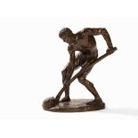 Alfred Boucher, Bronze, ‘Le Terrassier’, France, 19th C. Bronze, dark brown patinaFrance, 19th