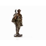 J. M. Picciole, Retour Au Foyer, Bronze, around 1910  Bronze, brown patinaprob. France, around