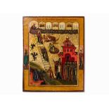 Icon, The Ladder of the Divine Ascent, Russia, 18th C.   Tempera and gold on panel Russia, 18th