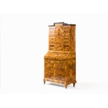 A Bureau Cabinet ‘à Deux Corps’, Austria, c. 1780  Softwood carcass, walnut veneer, marquetry with