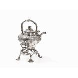 Aucoc Ainé, Massive Silver Tea Kettle and Stand, Paris, c. 1830  925 Silver, cast, embossed,