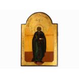 Icon, Monastic St. Makarius with Holy Spirit, Russia, 18. C. Tempera and gold leaf on woodRussia,