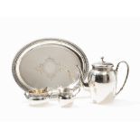 Koch & Bergfeld, 5-Part Coffee Service made of Silver, c. 1910  800 Silver, partly with traces of