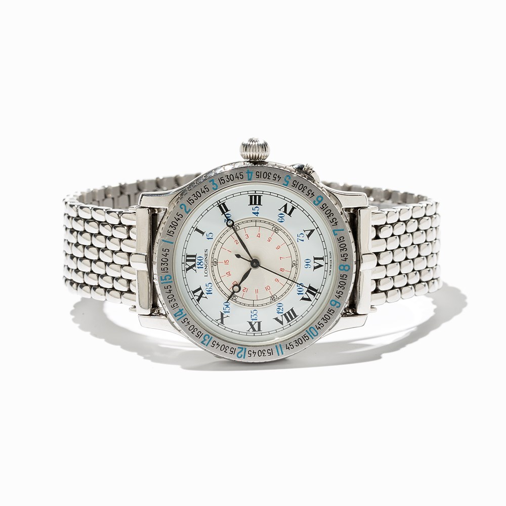 Longines Lindbergh Hour Angle Wristwatch, Switzerland, C. 1997 Longines Lindbergh Hour Angle - Image 10 of 10