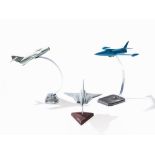 Three Models of Pursuit Planes, Europe, 1960s Metal, plastic, wood, paintedEurope, 1960sThree