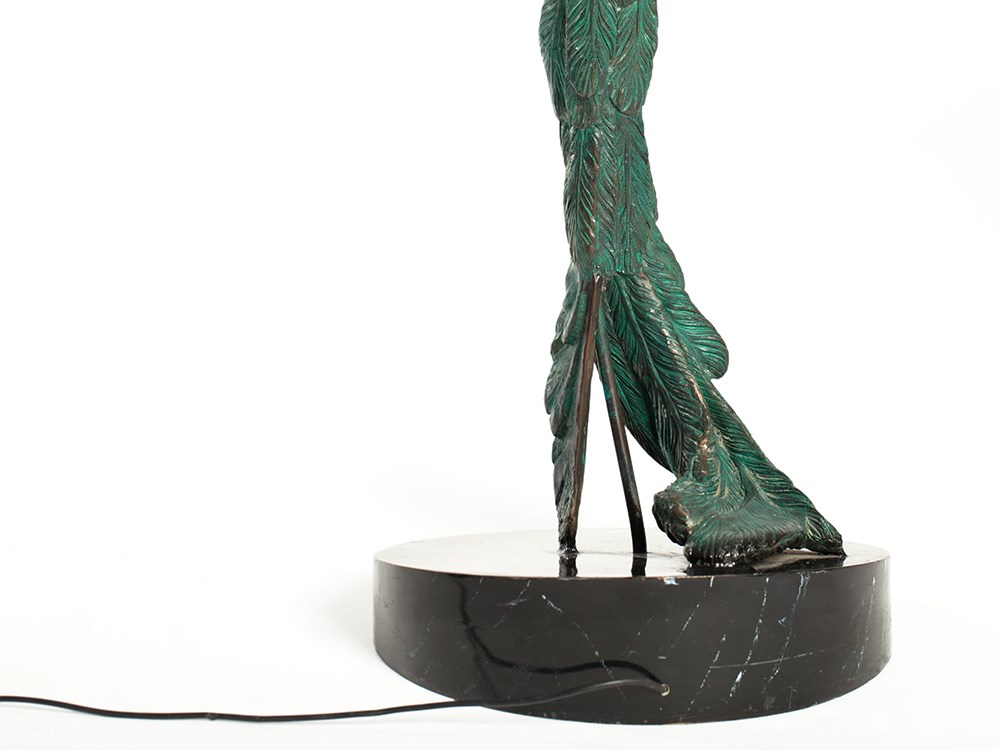 Large Bronze Lamp „Ikarus“, Italy, 20th Century Green-patinated bronze, metal baseItaly, 20th - Image 7 of 9