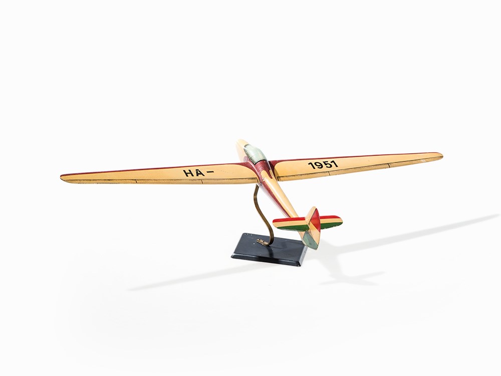 Model of a Glider HA-1951, Hungary, 1950s Wood, paintedHungary, 1950sWing inscribed 'HA-1951'Height: - Image 3 of 7
