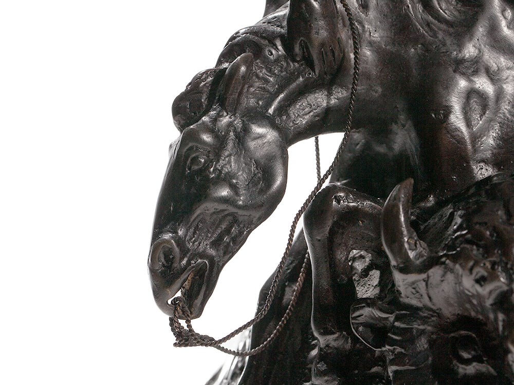 F. Remington, Recast of the “Buffalo Horse” Sculpture  Dark patinated metal and base America, late - Image 5 of 9