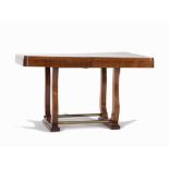 Dining Table with Extendable Top, Veneered, Art Deco, c. 1930 Wood, veneeredPresumably Germany,