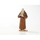 Wood and Ivory Figure of St. Francis, Europe, 20th Century  Carved wood and ivoryEurope, 20th