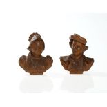 Pair of Boxwood Figures ‘Nobleman and Woman’, Europe, 19th C Carved boxwoodEurope, probably