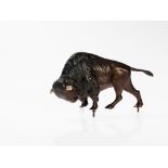 Vienna Bronze, Figure 'Bison with Horns', around 1900   Bronze, with multicoloured patina and