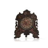 ‘Tischzappler’ Clock with Baroque Style Frontispiece, 19th C Iron, brassSwitzerland, second half