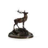 Bronze Business Card Tray ‘Capital Deer’, Vienna, c. 1920 BronzeAustria, around 1920Finely chased